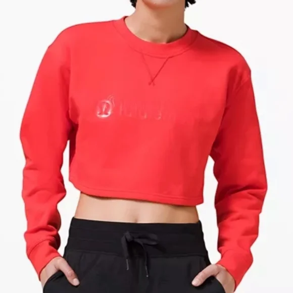 Lululemon All Yours Cropped Crew *Lunar New Year in Love Red - Picture 11 of 11